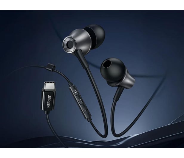 UGREEN Przewodowe słuchawki dokanałowe EP105 USB-C 1.2m czarne - 1501556 - zdjęcie 3